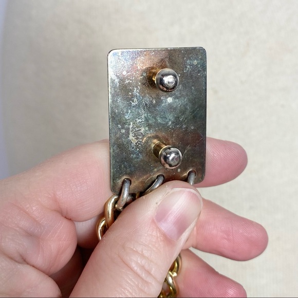 Vintage 80s gold tone metal chain belt - Picture 8 of 9